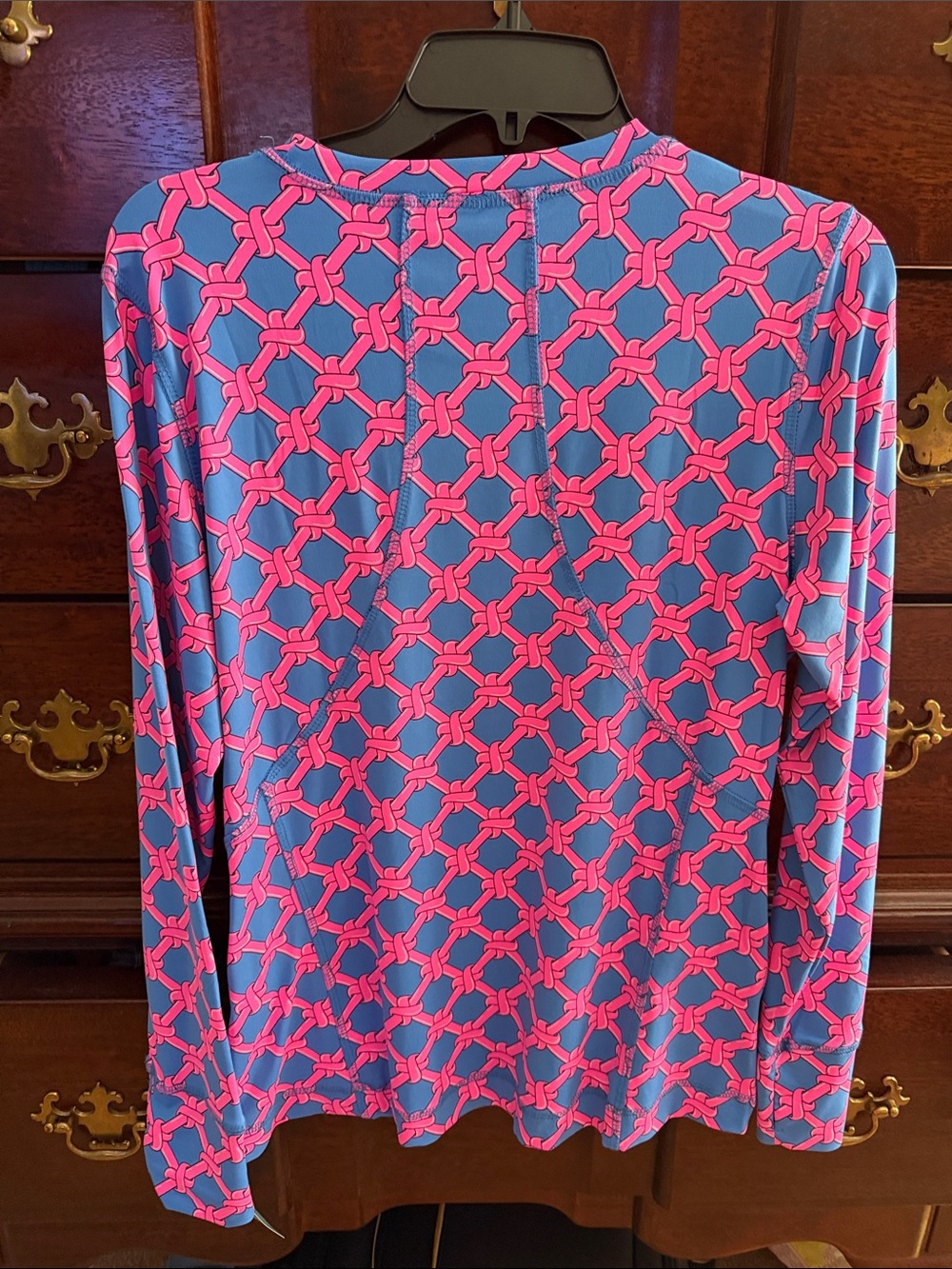 Lulu-B Blue & Pink Long-Sleeve Patterned Women's Top - Picture 3 of 4
